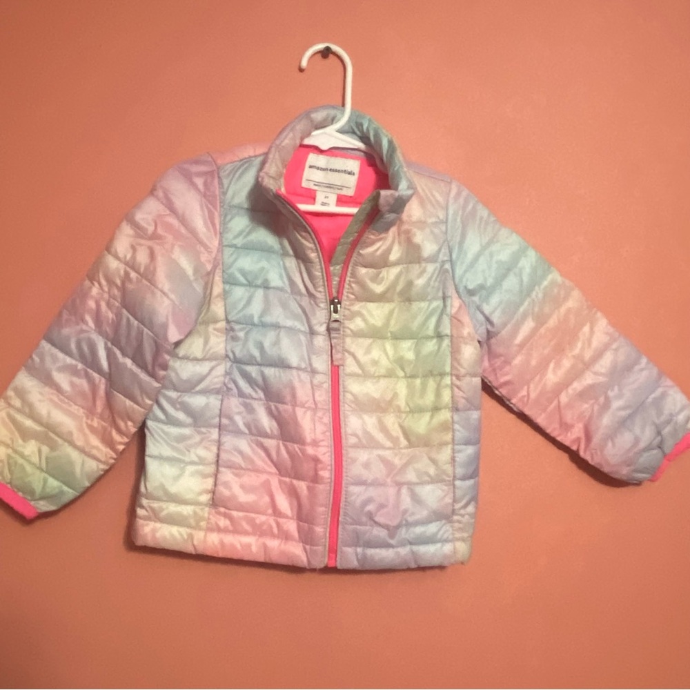 Amazon Essentials Kids Rainbow Puffer Jacket